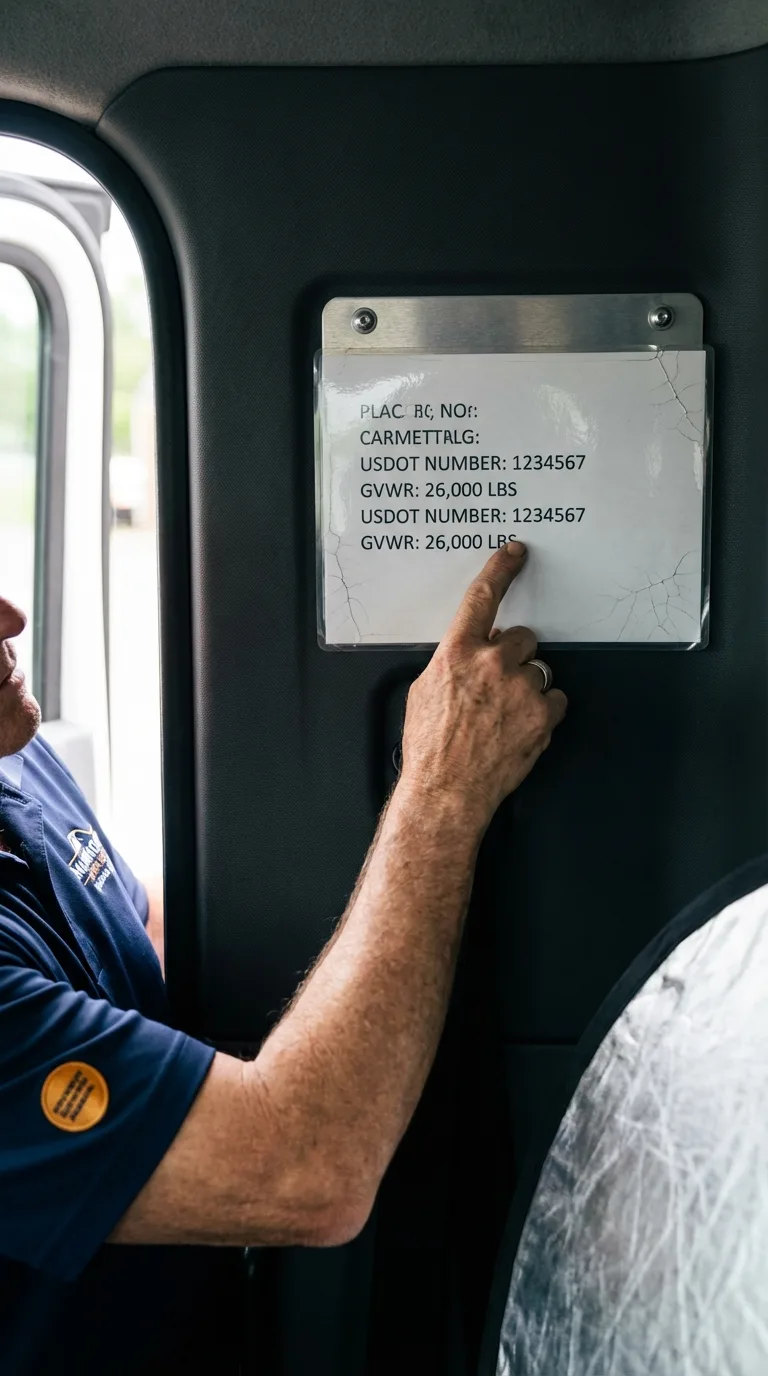 USDOT licensing placard verification in Anamosa